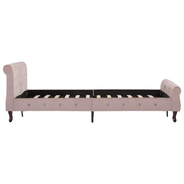 vidaXL Sängram rosa sammet 120x200 cm