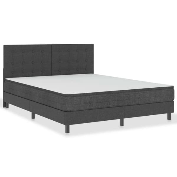 vidaXL seng med boxmadras 160x200 cm stof mørkegrå