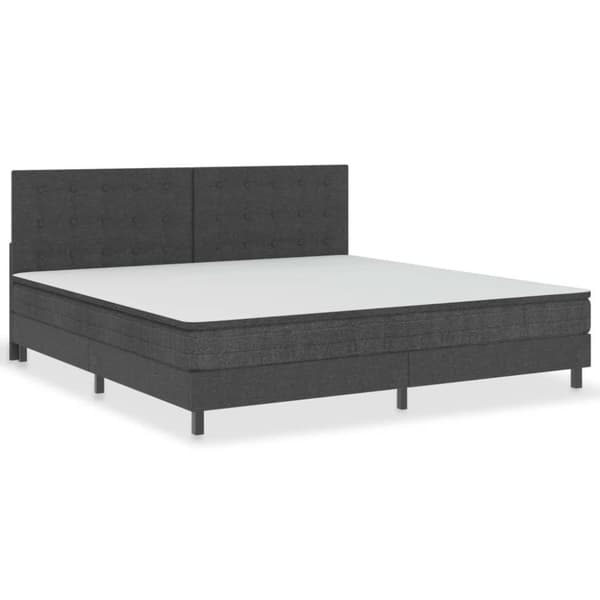 vidaXL seng med boxmadras 200x200 cm stof mørkegrå