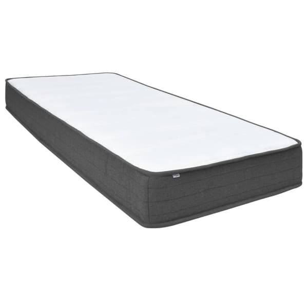 vidaXL seng med boxmadras 100x200 cm stof mørkegrå