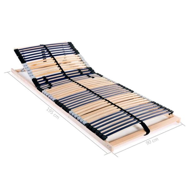vidaXL lamelbunde til seng 2 stk. 42 lameller 7 zoner 90 x 200 cm