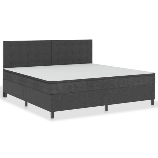 vidaXL seng med boxmadras 200x200 cm stof mørkegrå