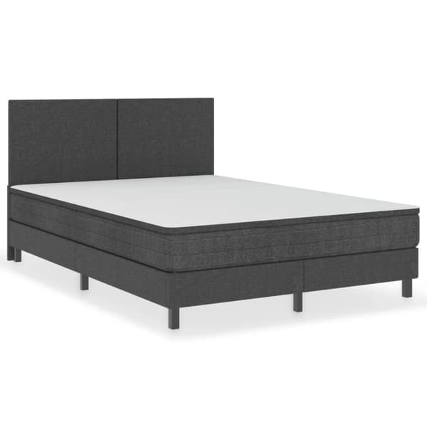 vidaXL seng med boxmadras 180x200 cm stof mørkegrå