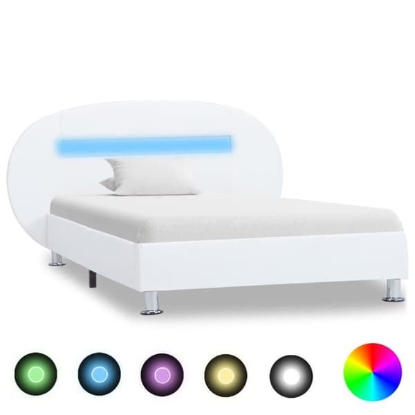 vidaXL sengestel med LED 140 x 200 cm kunstlæder sort change1