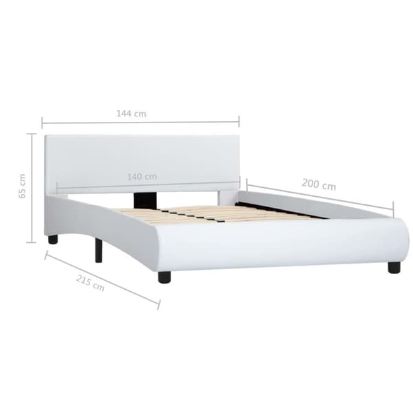 vidaXL sengestel 140 x 200 cm kunstlæder hvid change1