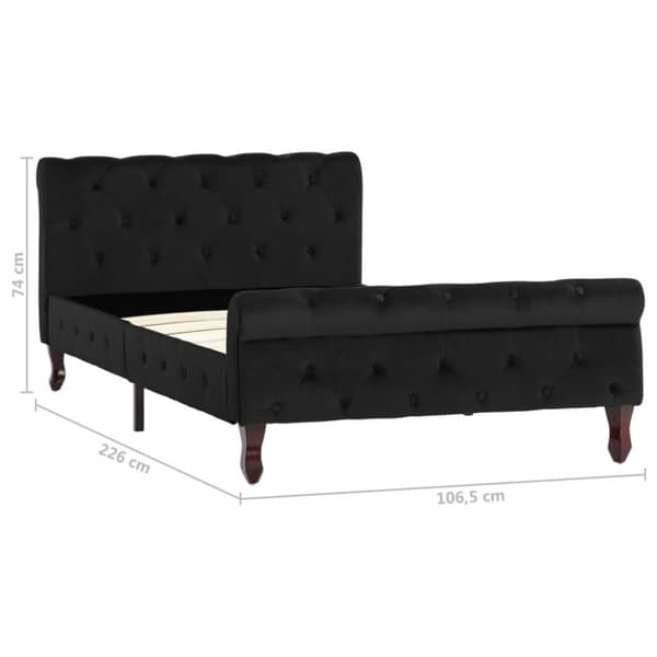 vidaXL sengestel 100x200 cm fløjl sort change1
