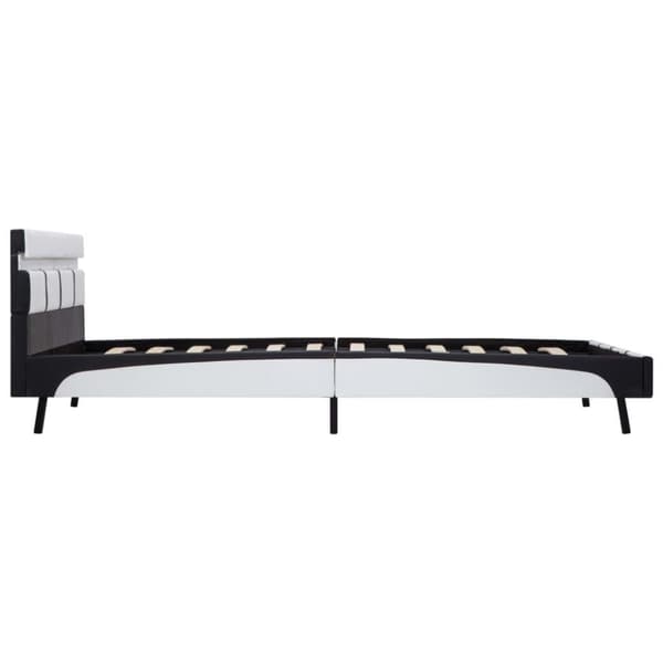 vidaXL sengestel med LED 160 x 200 cm kunstlæder hvid change1