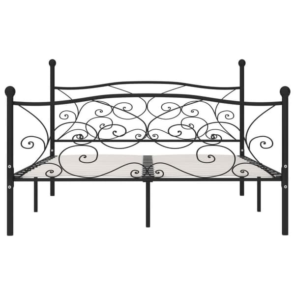 vidaXL Seng/Sengeramme med spilebase svart metall 180x200 cm change1