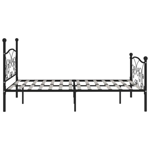 vidaXL Seng/Sengeramme med spilebase svart metall 180x200 cm change1