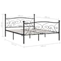 Miniatyrbilde 5 av 5: vidaXL Seng/Sengeramme med spilebase svart metall 180x200 cm change1