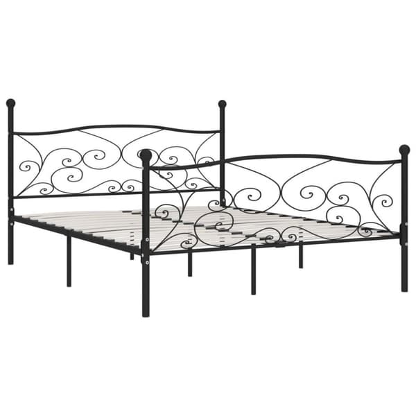 vidaXL Seng/Sengeramme med spilebase svart metall 180x200 cm change1