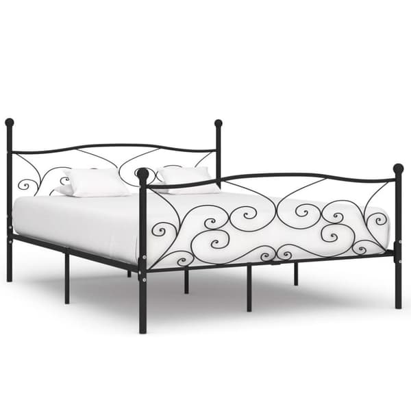 vidaXL sengestel med lamelbund 180 x 200 cm metal sort change1