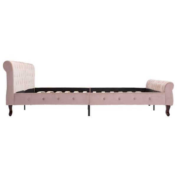 vidaXL sengestel 200x200 cm fløjl pink change1
