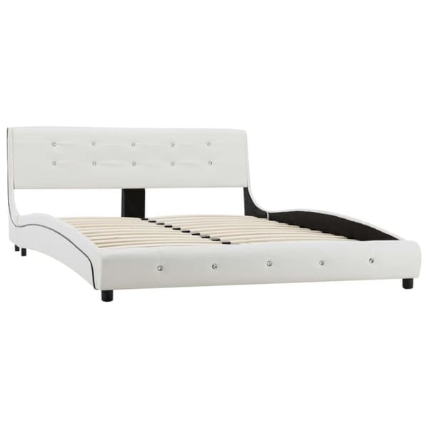 vidaXL sengestel 135x190 cm kunstlæder hvid