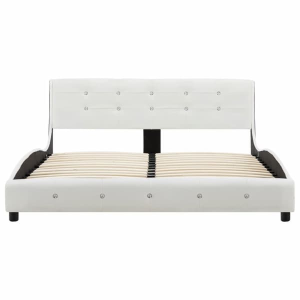 vidaXL sengestel 135x190 cm kunstlæder hvid