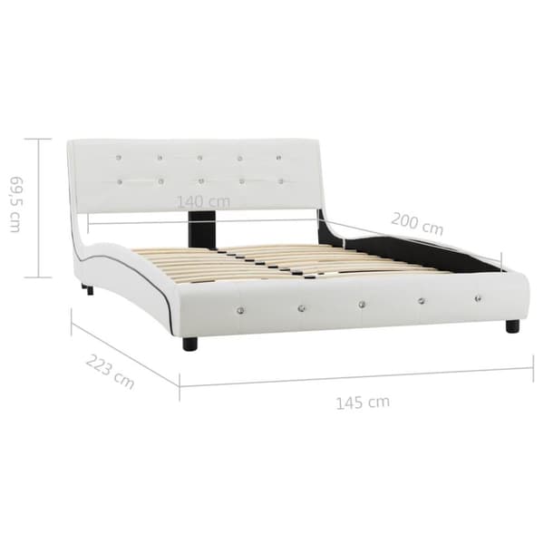 vidaXL sengestel 135x190 cm kunstlæder hvid