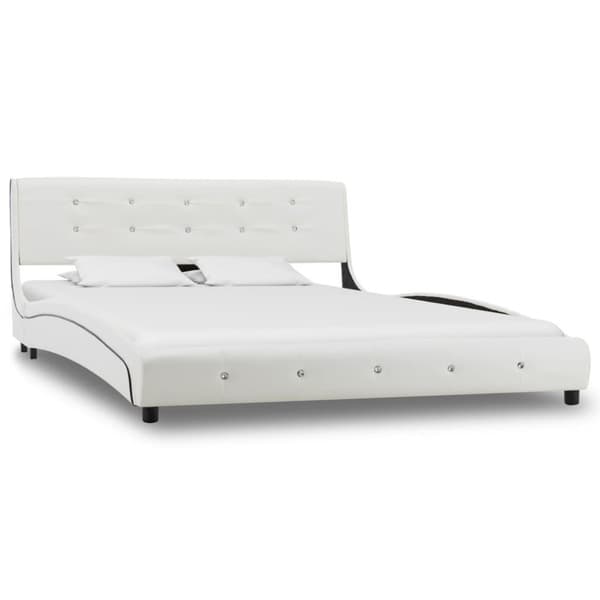 vidaXL sengestel 135x190 cm kunstlæder hvid