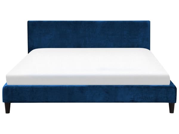 Sengerammebetræk Blå Velour til Seng 180 x 200 cm Aftagelig Vaskbar