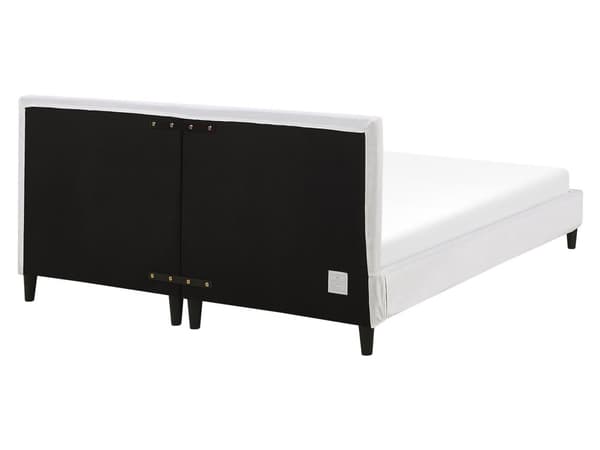 Parisänky valkoinen 160 x 200 cm samettiverhoilu sälepohja irrotettava päällinen minimalistinen