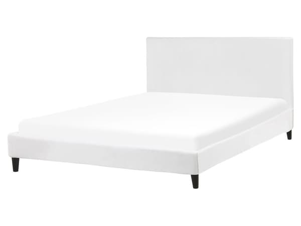 Parisänky valkoinen 160 x 200 cm samettiverhoilu sälepohja irrotettava päällinen minimalistinen