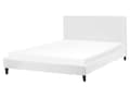Pikkukuva 1 / 10: Parisänky valkoinen 160 x 200 cm samettiverhoilu sälepohja irrotettava päällinen minimalistinen