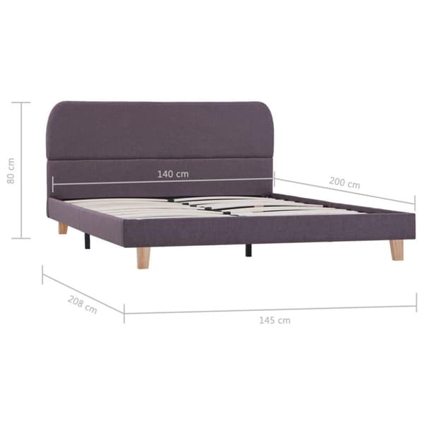 vidaXL Seng/Sengeramme uten Madrass Taupe Stoff 135x190 cm change1