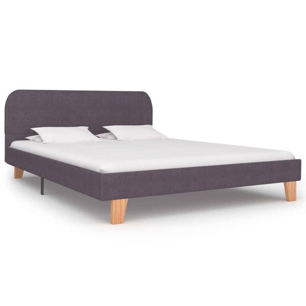 vidaXL Seng/Sengeramme uten Madrass Taupe Stoff 135x190 cm change1