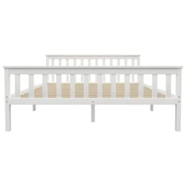 vidaXL Seng/Sengeramme hvit heltre furu 160x200 cm change1