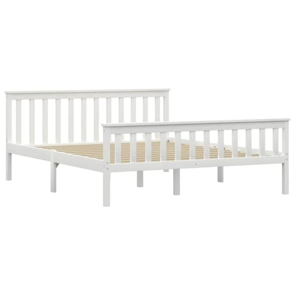 vidaXL Seng/Sengeramme hvit heltre furu 160x200 cm change1