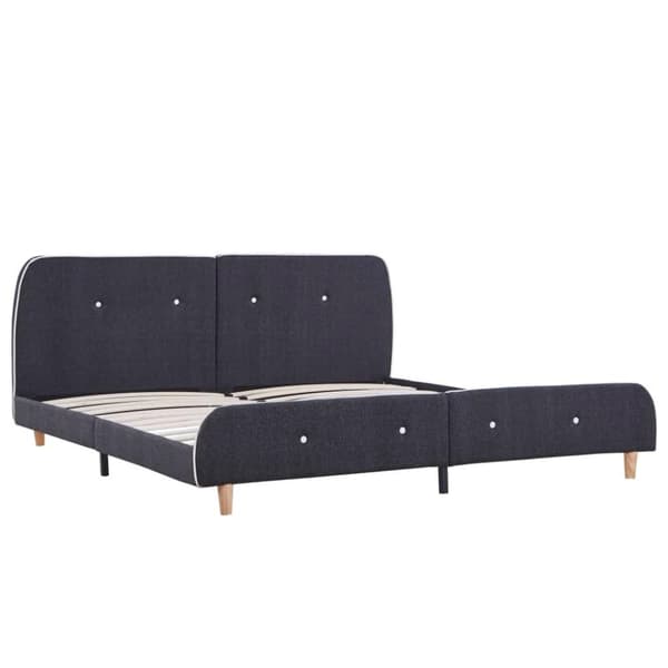 vidaXL Seng/Sengeramme uten Madrass Mørkegrå Stoff 150x200 cm change1