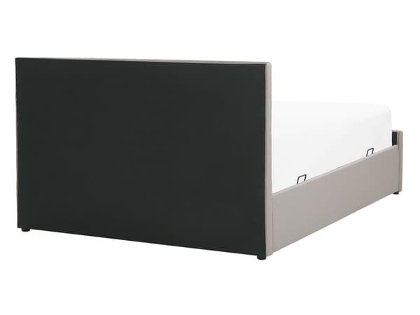 Dubbelsäng med Förvaring Brungrå Sammet 140 x 200 cm med Lamellbas Tuftad Huvudgavel