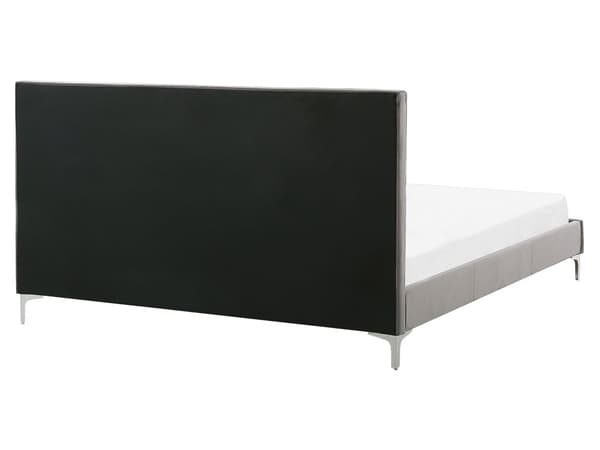 Sänky harmaa sametti verhoilu 160 x 200 cm sälepohja napitettu sängynpääty moderni tyyli