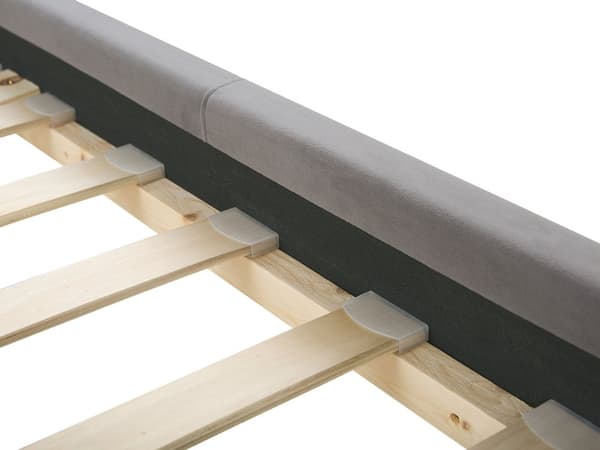Sänky harmaa sametti verhoilu 160 x 200 cm sälepohja napitettu sängynpääty moderni tyyli