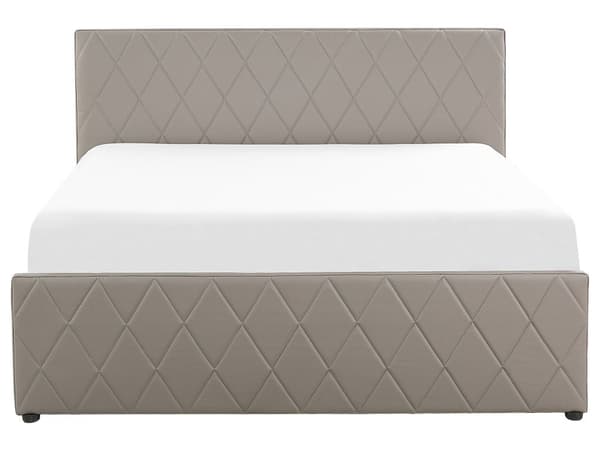 Sänky ruskeanharmaa sametti verhoilu säilytystila 180 x 200 cm timantti tikattu sängynpääty moderni tyyli