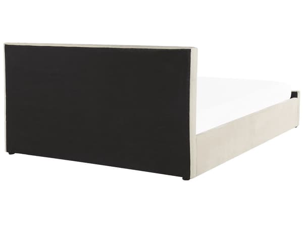 Parisänky vaalea beige 180 x 200 cm sametti sälepohja tuftattu koristetimantit chesterfield-tyyli glamour
