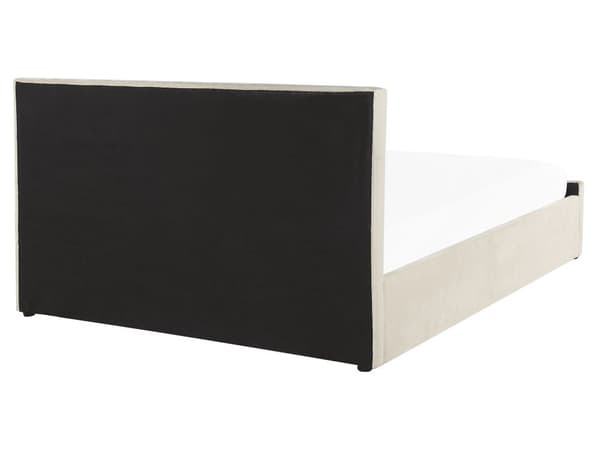 Parisänky vaalea beige 160 x 200 cm sametti sälepohja tuftattu koristetimantit chesterfield-tyyli glamour
