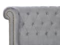 Pikkukuva 7 / 10: Parisänky vaaleanharmaa 180 x 200 cm sametti sälepohja napitettu chesterfield retro tyyli