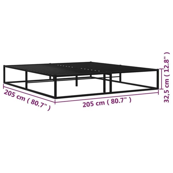vidaXL Sängynrunko/sänky musta metalli 200x200 cm