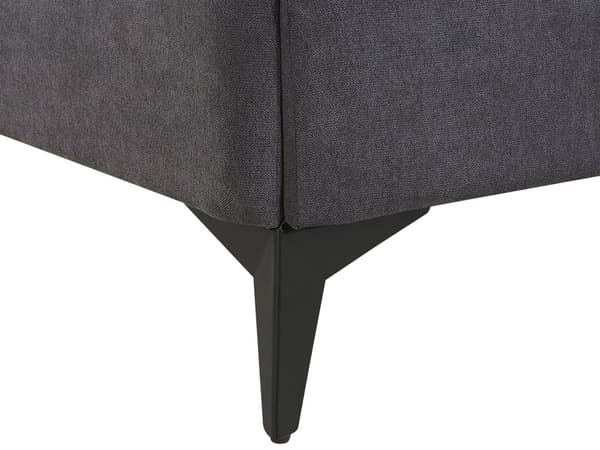 Dobbeltseng Mørkegrå Chenille 180 x 200 cm Dekorativ Polstret Seng med Rygpuder Sengegavl Moderne Voksen Kvalitetseng til Familie
