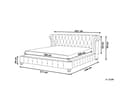 Miniatyrbillede 3 af 10: Dobbeltseng Grå Velour 180 x 200 cm Dekorativ Quiltet Tuftet Polstret Sengegavl med Lav Senge Ramme Futon Stil Retro Soveværelse Design