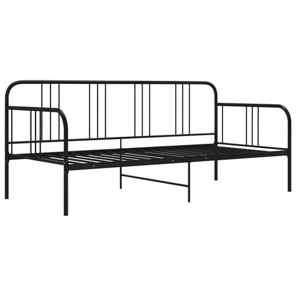 vidaXL sengestel til udtræksseng 90x200 cm metal sort change1
