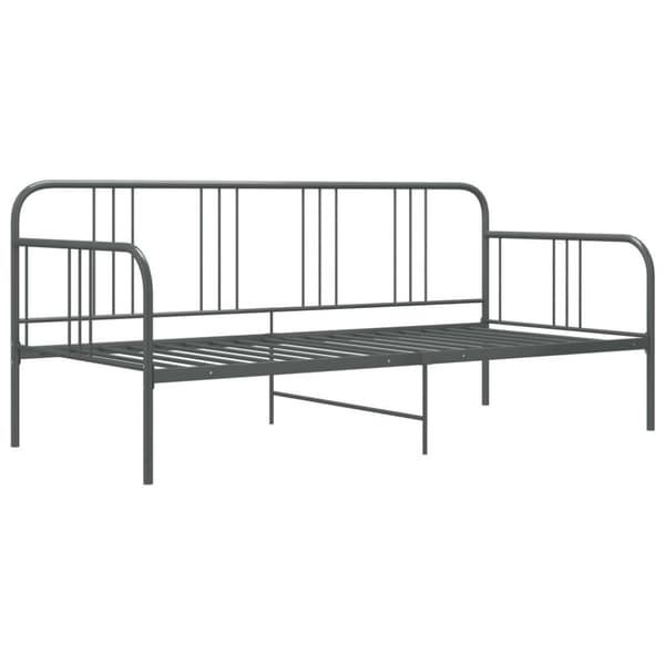 vidaXL sengestel til udtræksseng 90x200 cm metal grå change1
