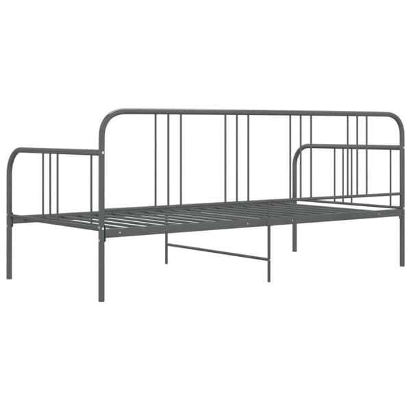 vidaXL sengestel til udtræksseng 90x200 cm metal grå change1
