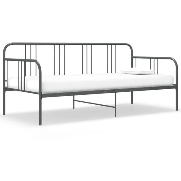vidaXL sengestel til udtræksseng 90x200 cm metal grå change1