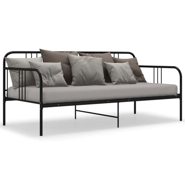 vidaXL Ramme til sovesofa svart metall 90x200 cm