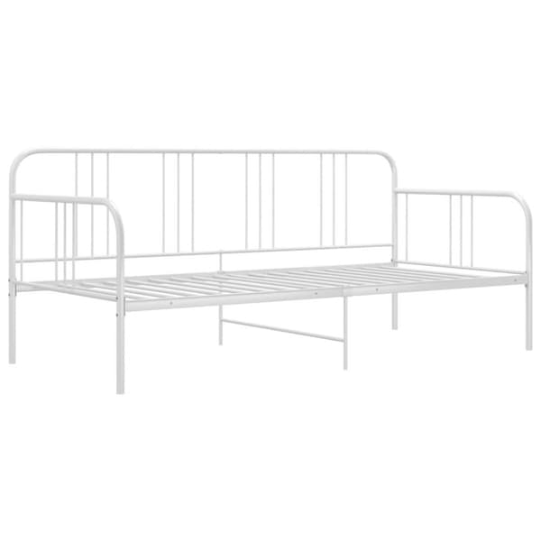 vidaXL Sängram bäddsoffa vit metall 90x200 cm