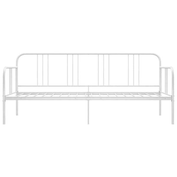 vidaXL Sängram bäddsoffa vit metall 90x200 cm