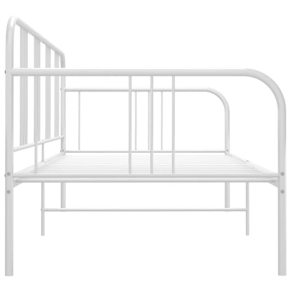 vidaXL Sängram bäddsoffa vit metall 90x200 cm