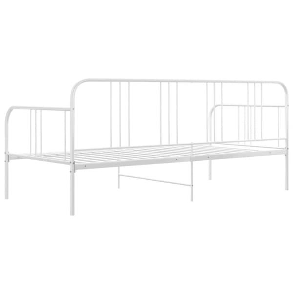 vidaXL Sängram bäddsoffa vit metall 90x200 cm
