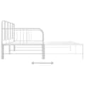 Miniatyrbilde 8 av 10: vidaXL Uttrekkbar ramme til sovesofa hvit metall 90x200 cm